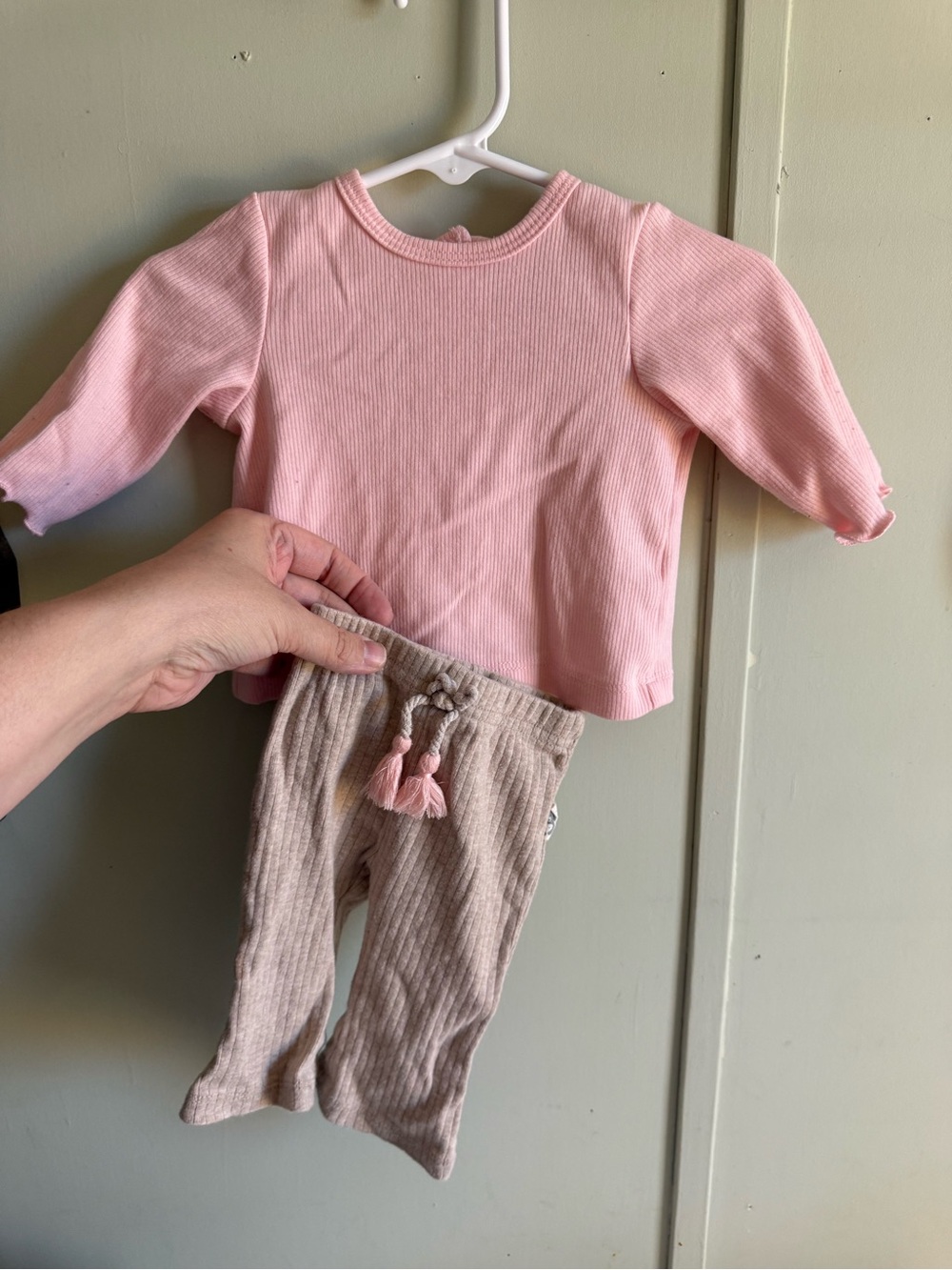 Little Me Baby Ribbed Pajama Top in Light Pink
